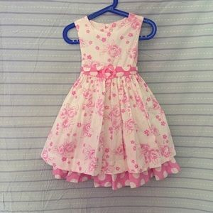 Pink & White Floral Polka Dot Children’s Dress 🎀